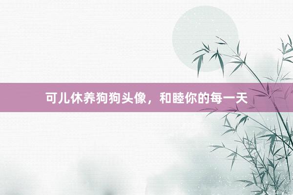 可儿休养狗狗头像，和睦你的每一天